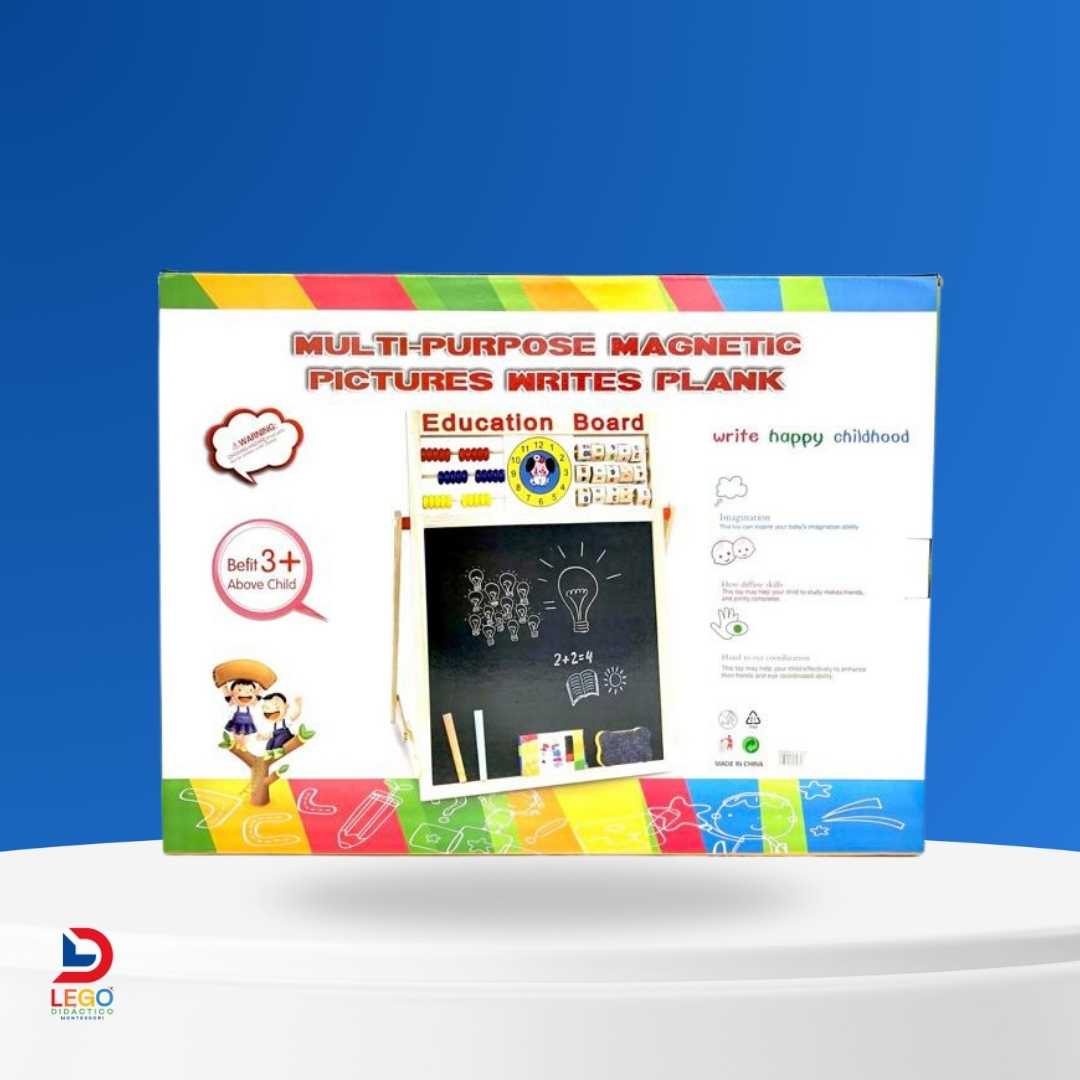 Tablero Montessori Didáctico Educativo de Dibujo Recreativo Multiusos 2 en 1 Extra Grande