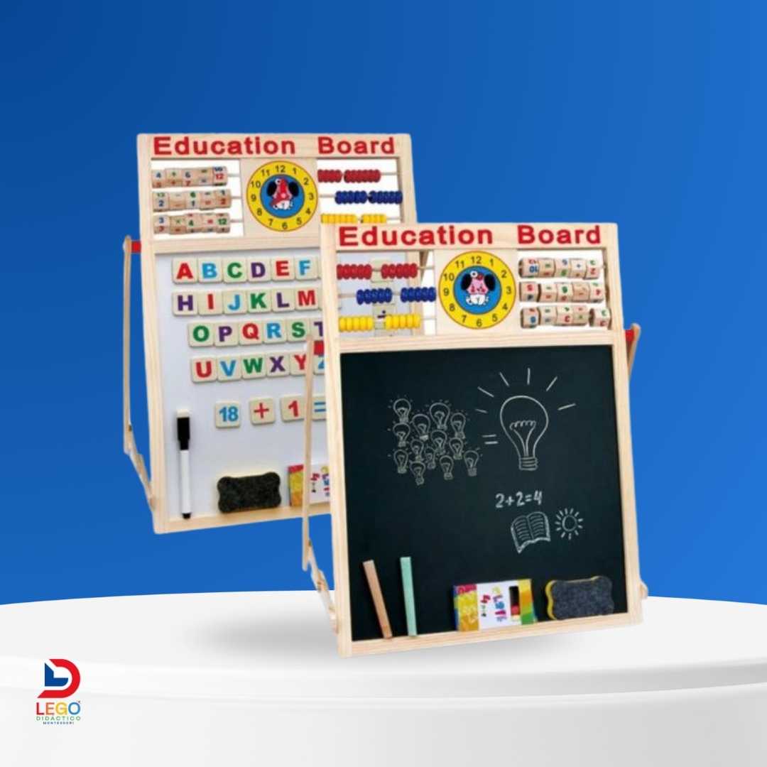 Tablero Montessori Didáctico Educativo de Dibujo Recreativo Multiusos 2 en 1 Extra Grande