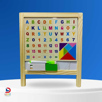 Tablero Montessori Didáctico Educativo en Madera - Multiusos de Dibujo con Caballete a dos caras